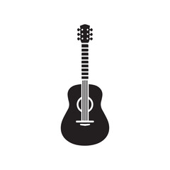 Naklejka premium guitar silhouette, guitar outline on white background