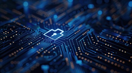 Obraz premium Digital padlock icon of cyber security and data protection technology,.and business data privacy concept.