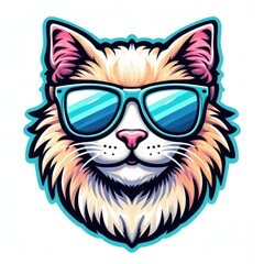 A cat wearing sunglasses harmony has illustrative meaning illustrator.