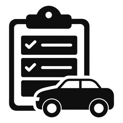 Car maintenance list icon black icon on isolated background