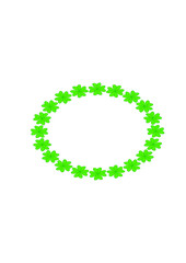 frame, border, oval, cloverleaf, copy space,  floral,