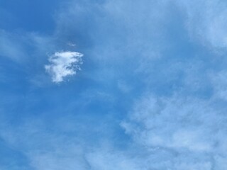 blue sky with clouds, Photo of blue sky with clouds above the sports park