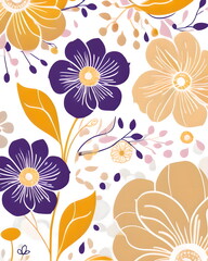 Beautiful floral pattern sweet flowers  - obrazy, fototapety, plakaty