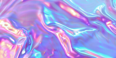 holographic wave background with light refraction and reflection. rainbow foil texture. Soft holographic pastel unicorn marble background