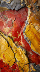 The texture of the stone is red and orange, Abstract background,  paint texture with brush and palette knife strokes. colorful wallpaper
