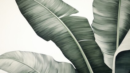 Tropical Vibes: Background of Banana Leaves Evoking Summer in the Tropics