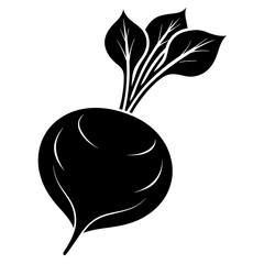 Beetroot vector art silhouette illustration