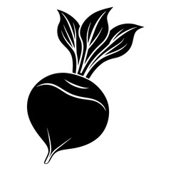 Beetroot vector art silhouette illustration