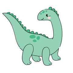 Hand drawn cute dinosaur vector cartoon character Kids trend print