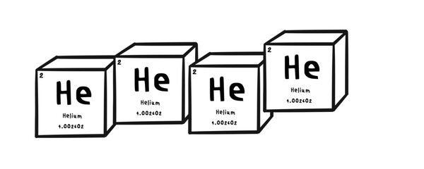HeHeHeHe wording in periodics table style illustration with transparecy background