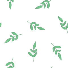 leaves Seamless Pattern. Hand Drawn vector floral background. Print design for textiles. Fashion prints summer spring