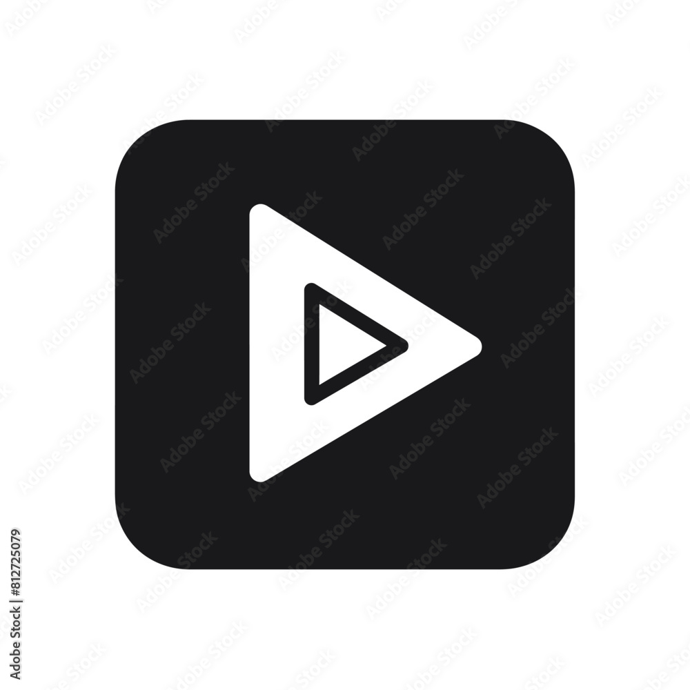 Poster start play button icon design simple black and white minimalist design