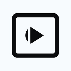 Start play button icon design simple black and white minimalist design