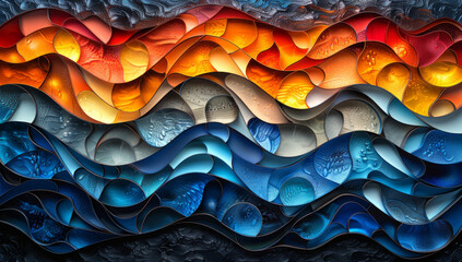 Artistic Color Waves: Abstract, Swirling Patterns in an Otherworldly Style