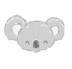 Cute koala isolated on white background, kids design print for nursery vector illustration. © Alsu Art
