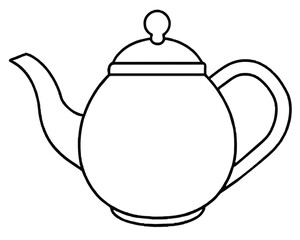 Black teapot and tea cup arrangement vector