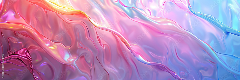 Poster vibrant gradient curtain background with flowing lines in rainbow colors. design for web banners, wa