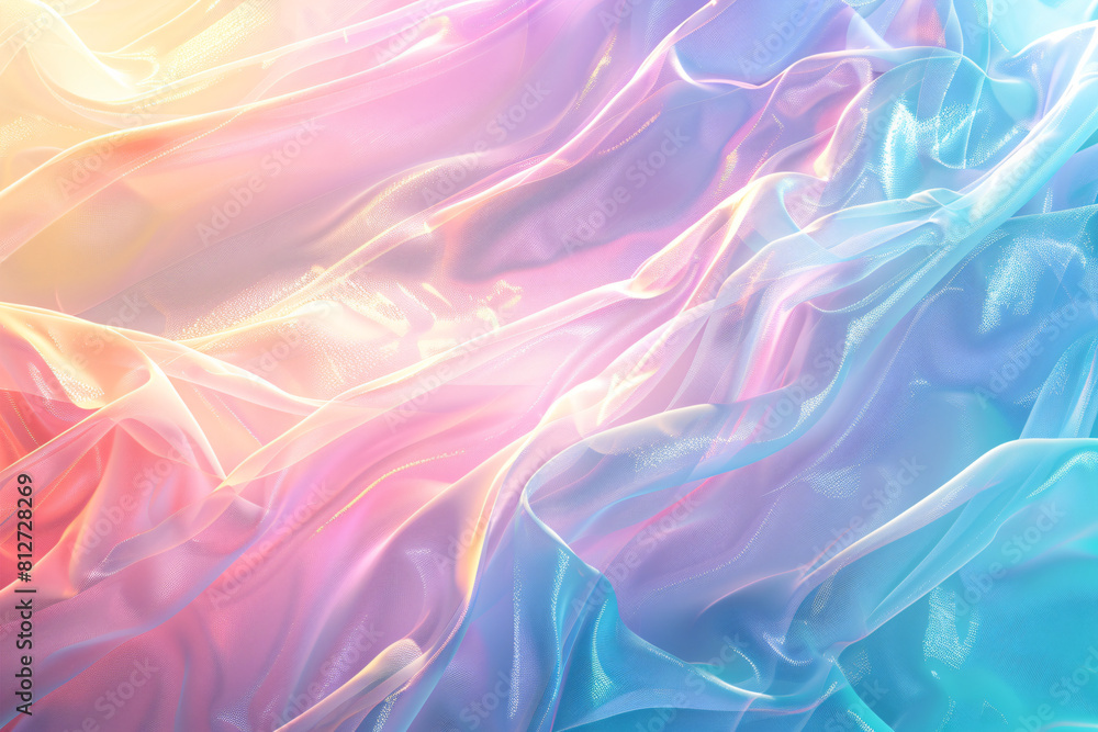 Poster vibrant gradient curtain background with flowing lines in rainbow colors. design for web banners, wa