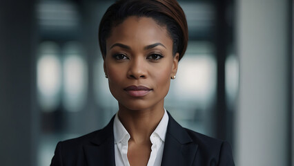 Fototapeta premium black woman businesswoman headshot portrait, business, career, success, entrepreneur, marketing, finance, technology, diversity in the workplace