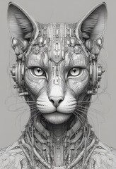 Surrealistic cat portrait