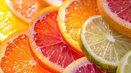 freshly squeezed juice shimmering like waves, juicy colors, fruit slices