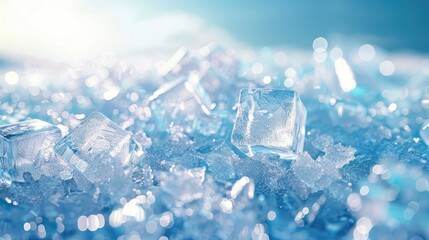 Obraz premium ice broken into cubes or other shapes