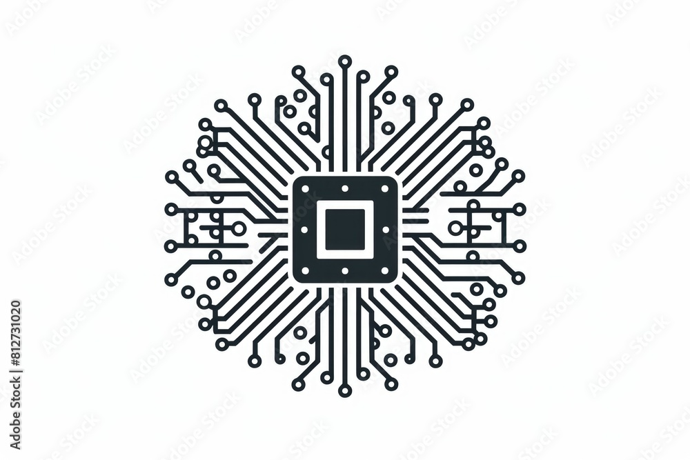 Aufkleber a circuit board with the letter c in the middle. suitable for technology and communication concepts