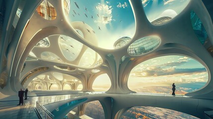 Blend futuristic and vintage architecture in a utopian paradise