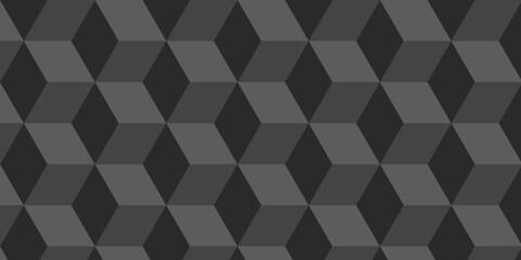 Fototapeta premium Abstract black and gray style minimal blank cubic. Geometric pattern illustration mosaic, square and triangle wallpaper. Seamless cube technology business concept. 