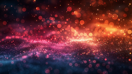 Beautiful Vector of Colorful Light Bokeh Background with Glowing Particles