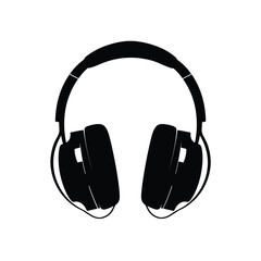 Fototapeta premium Silhouette of over-ear headphones on a white background.