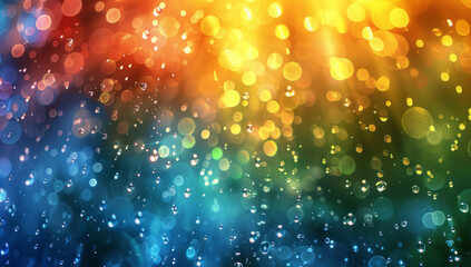 Vector Illustration of Colorful Light Bokeh Background with Glowing Particles