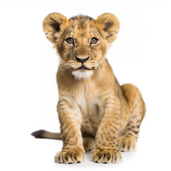 Obraz premium lion cub isolated on white background
