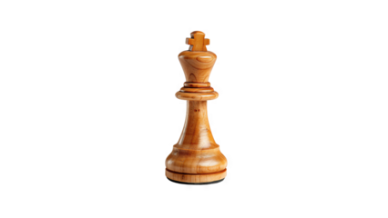 3D rendering of a chess king piece, isolated on a transparent background.