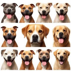 A collage of different dogs image realistic photo used for printing illustrator.