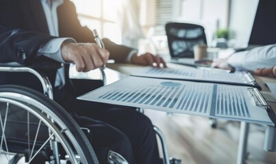A disabled businessman in a wheelchair, Disability benefits