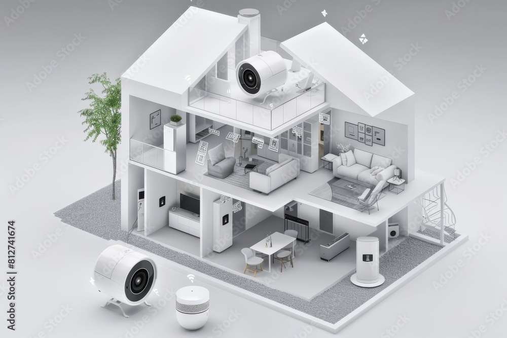 Poster security concept incorporates hidden cameras, wireless monitoring, and an automated alert system for