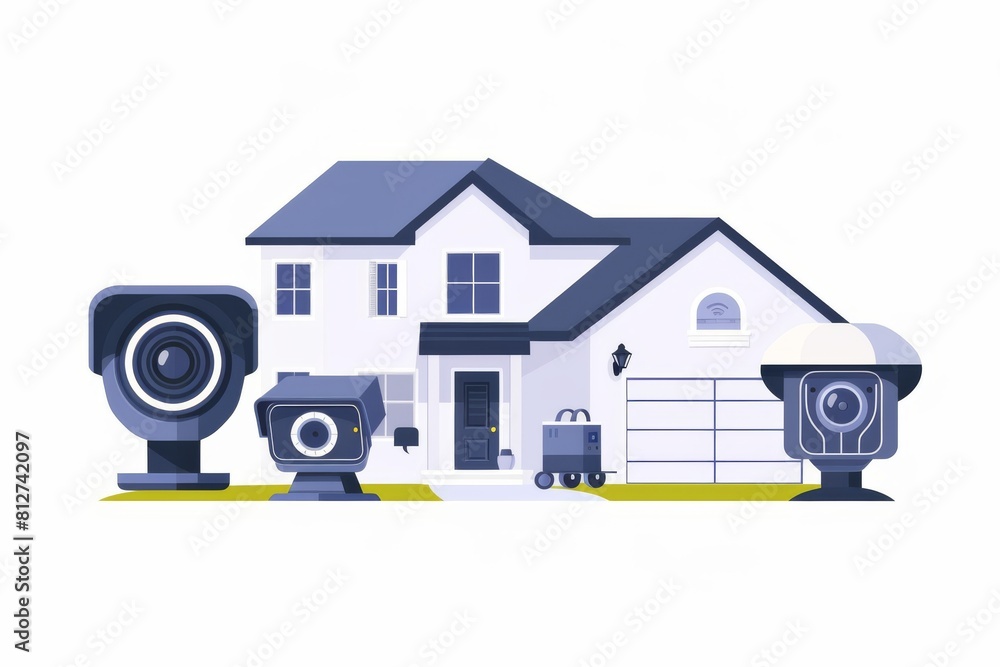 Poster monitored security concepts leverage hidden, creative protection measures with watchful cameras and 