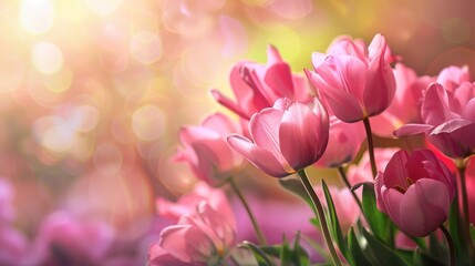 the beautiful flowers pink with background artificial intelligence