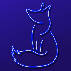 fox neon sign, modern glowing banner design, colorful modern design trend. Vector illustration.