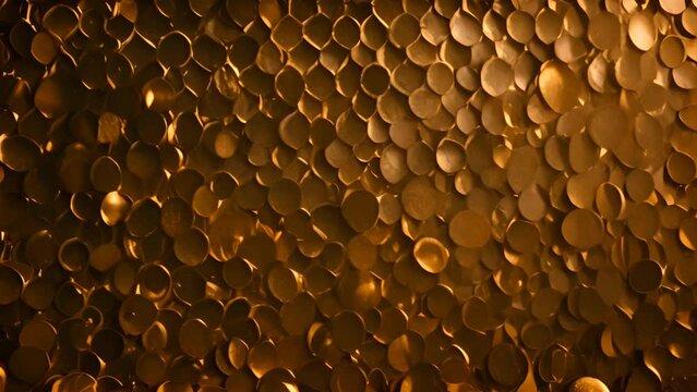 Close Up of Textured Gold Wall Generative AI