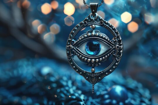 A necklace featuring an evil eye symbol, perfect for protection and warding off negative energy
