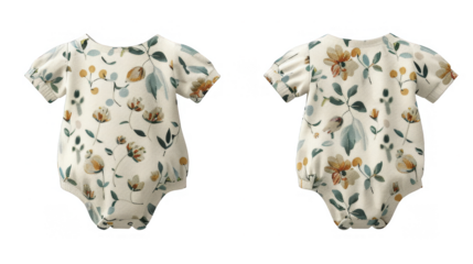 Romper jumpsuit newborn mockup cut out transparent isolated on white background ,PNG file ,artwork graphic design.