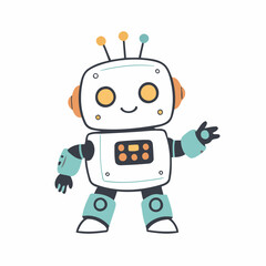 Vector illustration of a cute Robot for children story book