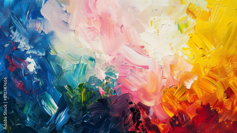 Poster a canvas depicting the complexity of human emotions through a chaotic blend of sharp and soft brush 