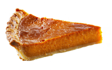 slice of Sweet Potato Pie cut out transparent isolated on white background PNG file artwork graphic design.