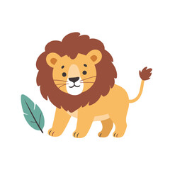 Vector illustration of a sweet Lion for youngsters' imaginative journeys