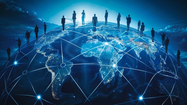 A global network of business people connecting around the globe