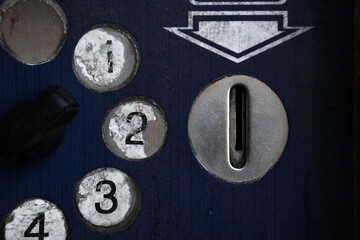 blue, old coin exchanger