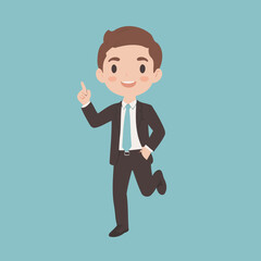 Cute Businessman for toddlers story books vector illustration